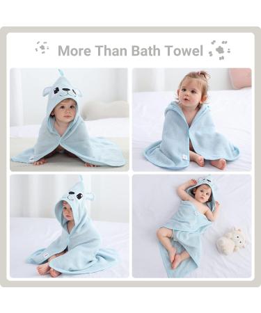 COOKY.D Bamboo Hooded Baby Bath Towel | Toddler Wearable Blanket | Animal Bathrobe Puppy Design | 75x75cm - Buy Online on GoSupps.com