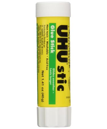 Saunders UHU stic Washable Glue Stick - 1.41 oz - 12 / Box - White