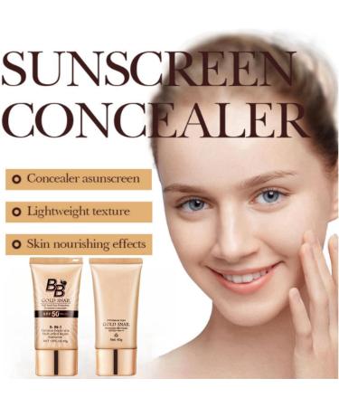 BB Cream Light Tinted Moisturiser Face Women BB Cream Tinted Color Correcting Cream BB Cream Foundation Cover Blemishes Tinted Spf50+ Face Moisturiser Hydrating Gold Snail Sunscreen for All Skin Types - Buy Online on GoSupps.com