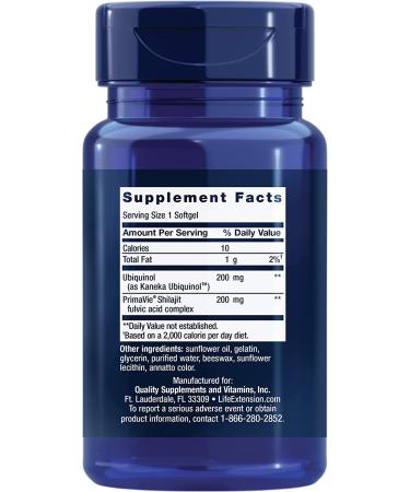 Life Extension Super Ubiquinol CoQ10 200 mg - Enhanced Mitochondrial Support, 30 Softgels - Buy Online on GoSupps.com