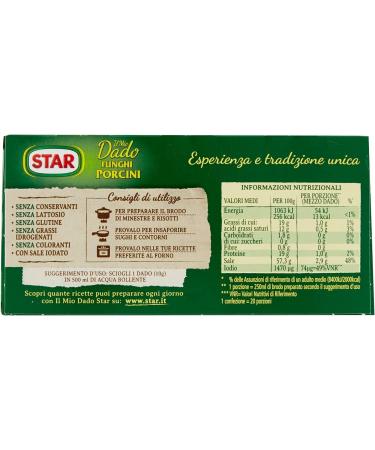  Italian Gourmet E.R. Star Dado Funghi Porcini Brodo Lot de 3 cubes de soupe de bouillon 10 pz + polpa gourmet italien 400 g - Buy Online on GoSupps.com