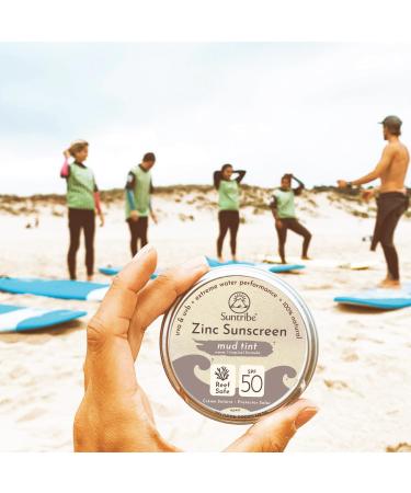 Suntribe Natural Mineral Zinc Sunscreen Face & Sport SPF 30-45 g Mud Tint Organic - 100% Natural Reef Safe - Surf & Sport Zinc Paste - Mineral UV-Filter - Very Water Resistant Zero Waste - Buy Online on GoSupps.com