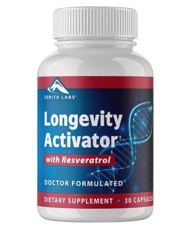 Longevity Activator Anti-Aging Supplement by Zenith Labs - Dietary Supplement, Natural Antioxidants with Resveratrol - Supports Immune Function and Healthy Memory