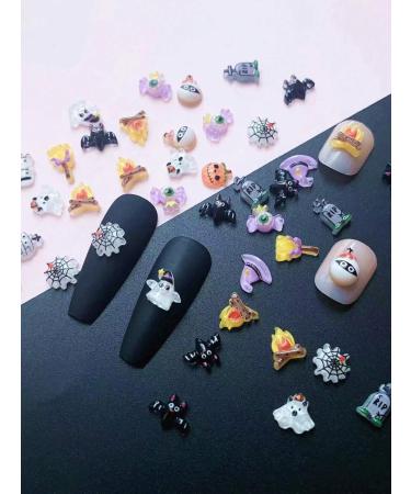 50pcs Halloween Pumpkin Bats 3D Nail Art Charms Halloween Spiderweb Nail Art Mini Cabochon Nail Art Fruit Decoration DIY Nail Charms Nail DIY Supplies - Buy Online on GoSupps.com