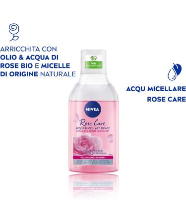  NIVEA Nivea Two-Phase Micellar Water with Oil and Rose Water Biphasic Organic Makeup Remover for Long-Lasting Makeup and Waterproof Delicate Face Wash on Eyes and Eyelashes - 4 x 400ml Bottles - Buy Online on GoSupps.com