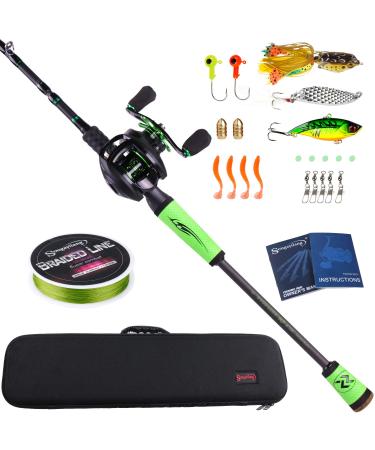 Soougayilang speed bass fishing rods portable light carbon-rich 4-part blanks for freshwater fishing spiders and watering 2.1m/6.89ft with right handed reel C-baitcasting rod roll with a carrying bag - Buy Online on GoSupps.com