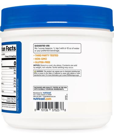 Nutricost Psyllium Husk Powder (1.5 Pounds) - GMO-Free Gluten-Free - Buy Online on GoSupps.com