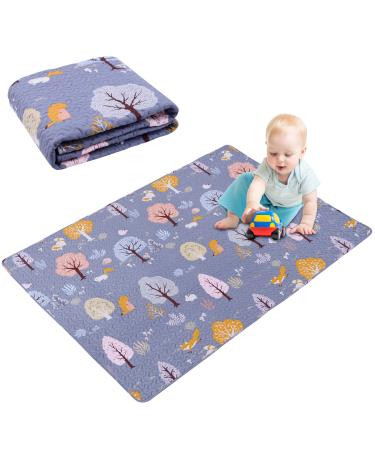 50 x 50 Play Mat for LIAMST and TODALE Baby Playpen, Non-Slip Washable Baby Playpen Mat, Baby Crawling Mats for Floor, Portable Travel Large Play Mats for Toddlers and Infants Grey Forest 50" x 50"