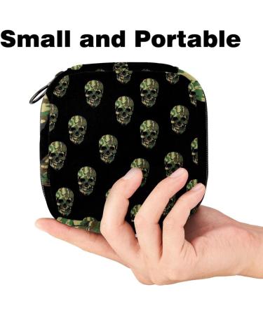 Stylish Camouflage Menstruation Pad Bag with Zipper | Women's Napkin & Tampon Organizer | Ideal for Girls - Buy Online on GoSupps.com