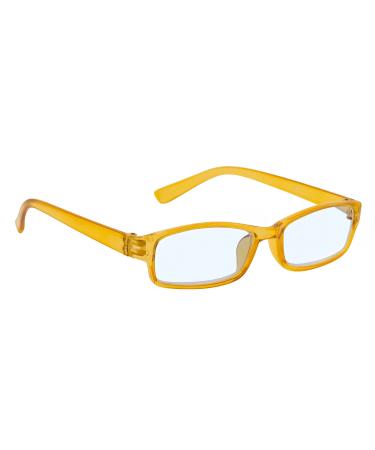 4Sold slim women men reading glasses +0.50 +0.75 +1.5 +2.0 +2.5 blue filter glasses blue light and UV protective glasses screen glasses Advanced gaming gaming glasses computer glasses orange 2.5 x