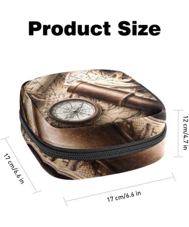 Vintage Quiet Life Compass & Sextant - Stylish Storage Bags for Sanitary Napkins Menstrual Cups & Women's Essentials - Buy Online on GoSupps.com