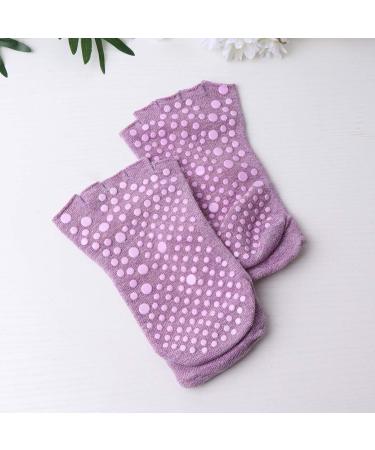 Shop Lurrose Yoga Socks - Half Toe Ankle Socks for Pilates Barre & Spa | Sweat-Absorbing Tabi Socks - Violet - Buy Online on GoSupps.com