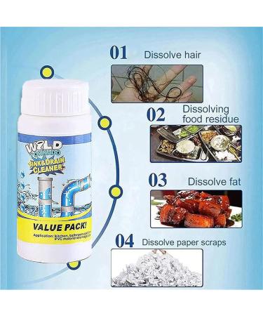 Wild Tornado Drain Cleaner Wild-Tornado Powerful Sink and Dredge Deodorant Chemical Powder Agent for Pipe Toilet Kitchen Dredging (3pcs) - Buy Online on GoSupps.com