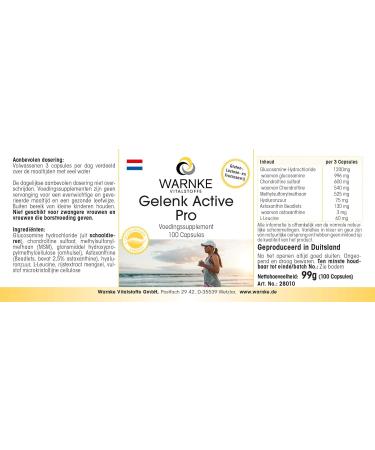 WARNKE VITAL SUBSTANCES Probed capsule high dosage with glucasamine chonroitine & Hyaluronic acid 100 capsule Warnke Vitals German pharmacists qualitia - Buy Online on GoSupps.com