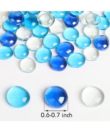 FUTUREPLUSX 5Lb 500PCS Blue Mixed Color Flat Glass Marbles - Premium Decorative Gems for Vases, Table Scatter, and More - Buy Online on GoSupps.com