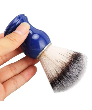 Handmade shaving brush for men exquisite beard brush with a blue handle and silver ring beard care shaving cream brush for the beauty salon at home hairdresser cleaning brush for removal