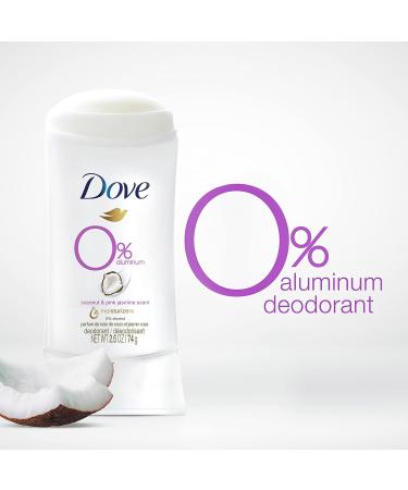 Dove 0% Aluminum Deodorant Stick - Coconut & Pink Jasmine 2.6 oz - Buy Online on GoSupps.com