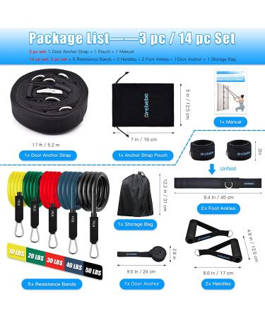 Brebebe Door Anchor Strap for Resistance Bands - Multi Point Gym Attachment for Home Fitness - Portable, Easy Installation - Punch-Free - 14 pc Set - Buy Online on GoSupps.com