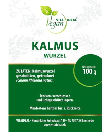Vita Ideal Vegan Kalmus 100g - Dried Acorus Calamus Root for Herbal Tea & Infusion | Pure Additive-Free Natural Wellness - Buy Online on GoSupps.com