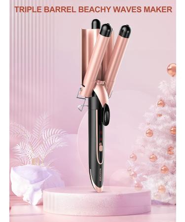 Noatoke Hair Crimper 3 Barrel Curling Iron Wand - Fast Heating Hair Waver with Ceramic Coating - Dual Voltage - 1 Inch - Buy Online on GoSupps.com