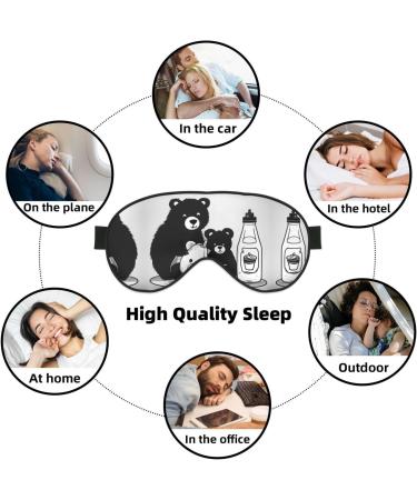 Buy Cute Milk Bottle Bear Eye Mask - Soft Elastic & Adjustable Sleep Mask for Men & Women | Comfortable Nighttime Eye Cover - Buy Online on GoSupps.com