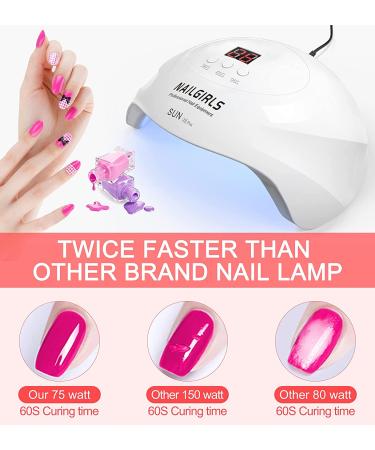 NAILGIRLS 75W UV LED Nail Lamp with Smart Sensor & 3 Timer Settings - Professional Salon Nail Dryer for Gel Polish Curing - Buy Online on GoSupps.com
