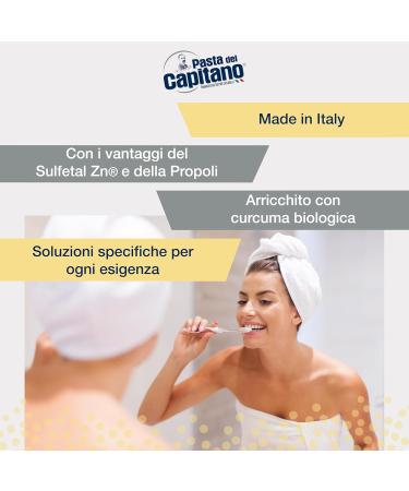 Buy Pasta del Capitano Organic Toothpaste with Turmeric & Propolis - 100% Made in Italy 75ml Tube for Complete Oral Hygiene - Buy Online on GoSupps.com