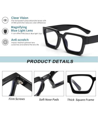 JM 3 Pack Square Reading Glasses - Blue Light Blocking Computer Readers for Men & Women | 2.5x Strength - Buy Online on GoSupps.com