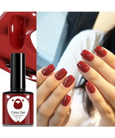 Red Gel Nail Polish Set Glitter Dark Red Burgundy Cherry Red Gel Polish Sets Soak Off LED/UV Lamp Manicure Long Lasting Nail Varnish Kit for Christmas Women Nail Art Salon DIY Home - Buy Online on GoSupps.com