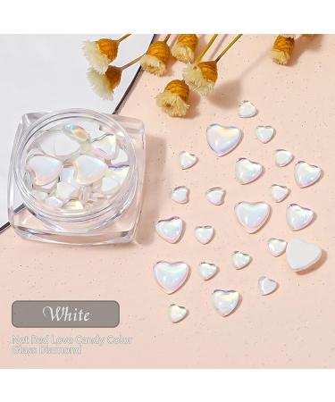 80 Pcs Resin Heart Shape Crystal Rhinestones Nail Art Decorations - Ideal Nail Decal Decor Accessories - Buy Online on GoSupps.com