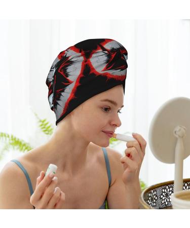 Red & Black Evil Ghost Dry Hair Cap | Super Absorbent Elastic Wrap for Long Thick Hair | Quick Drying Cap for Women & Girls - Buy Online on GoSupps.com