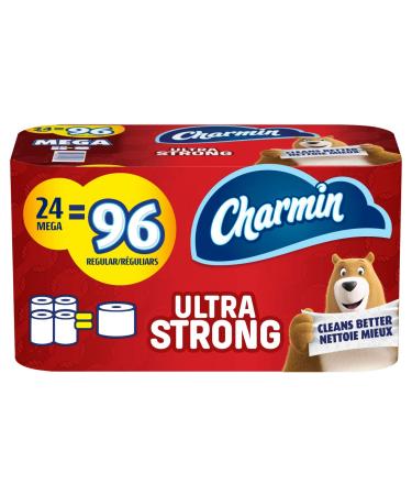 Charmin Ultra Strong Toilet Paper 24 Mega Rolls Bathroom Tissue 96 Regular Rolls