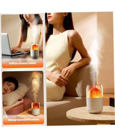 1PC Portable Volcano Humidifier - 300ml Aromatherapy Diffuser with Flame Light & 2 Modes for Home & Office - Buy Online on GoSupps.com