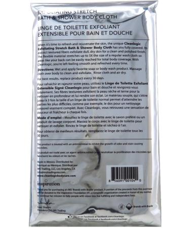 Clean Logic Stretch Bath & Shower Cloth - Assorted Colors (2 Pack) - Exfoliating Bath Cloth - Buy Online on GoSupps.com