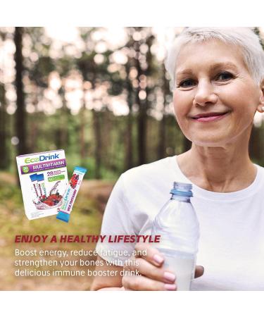 EcoDrink Multivitamin Energy Powder Drink Mix - Electrolytes Antioxidants Nutrients - Sugar and Caffeine Free - Berry Flavor Powder 30 Packets - Buy Online on GoSupps.com