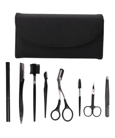 Eyebrow Grooming Kit Stainless Steel Eyebrow Trimming Tools with Storage Bag for Women Men