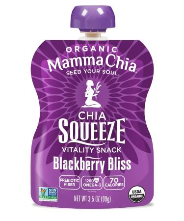 Mamma Chia Organic Blackberry Bliss Vitality Squeeze Snack - Pack of 16 | USDA Organic, Non-GMO, Vegan, Gluten-Free, Kosher | 70 Calories | Fruit and Vegetable Chia Snack - Buy Online on GoSupps.com