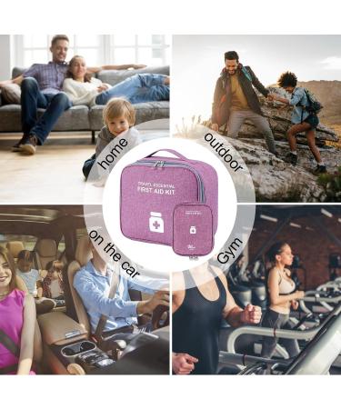 Mecctuck Large Capacity Medication Pocket | 2-Piece Travel Pharmacy & First Aid Bag | Medical Storage for Home Office & Outdoor Use - Purple - Buy Online on GoSupps.com