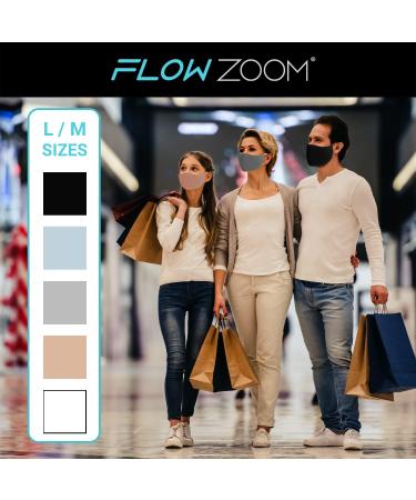 FLOWZOOM Anti Fog Mask with Filter - Pack of 2 Black Fabric Face Masks | Filtration Efficiency 98% | Adult Mask with Anti-F - Buy Online on GoSupps.com
