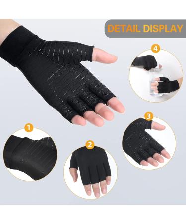 AovYoo Copper Arthritis Compression Gloves - 2 Pairs for Hand Pain Relief | Rheumatoid & Osteoarthritis Wrist Supports - Raynaud's Gloves - Buy Online on GoSupps.com