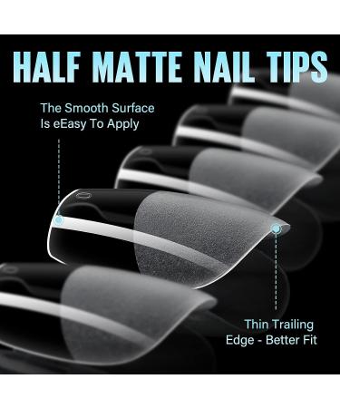 TOMICCA Extra Short Coffin Nail Tips - 360Pcs | Half Matte Soft Gel False Nails | 15 Sizes Natural Acrylic Pre-shaped | Full Cover Extension Nails - Buy Online on GoSupps.com