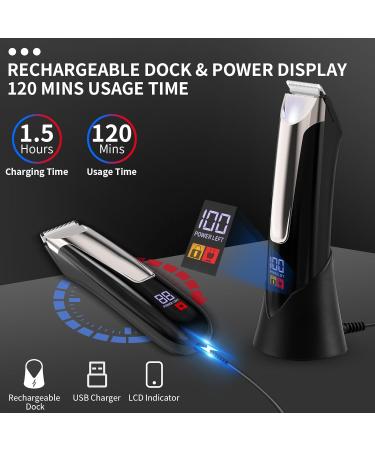 Body Hair Trimmer for Men | Waterproof Electric Groin Shaver with LED Light - Male Grooming Kit - Buy Online on GoSupps.com