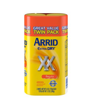 Arrid XX Extra Dry Antiperspirant Deodorant Regular Twin Pack (two 6oz. cans) Packaging May Vary