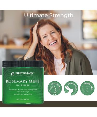 Rosemary Mint Biotin Hair Mask - Deep Conditioning Treatment for Dry Damaged Hair | Hair Growth & Moisturizing Formula with Rosemary Oil | Sulfate-Free Hair Care - 8 oz - Buy Online on GoSupps.com