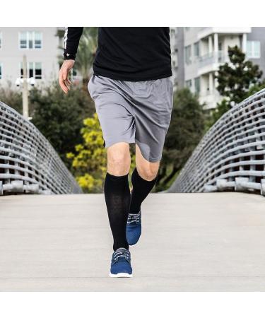 Compression Socks for Men & Women - (2 Pairs) Graduated Athletic Fit for Recovery, Running, Nurses - Boost Stamina & Circulation - Black & Grey - L-XL - Buy Online on GoSupps.com
