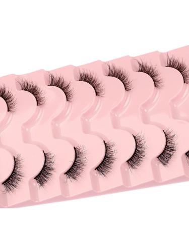 Milllruez 8D Fluffy Mink Half Lashes - Natural Wispy Cat Eye Style - 7 Pairs Pack - Buy Online on GoSupps.com