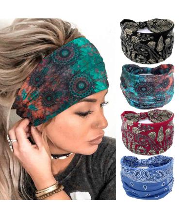 Acenail Boho Headbands Women Wide Head Bands Knotted Turban Headband Nonslip Elastic Head Band Tie Dye Hairbands Floral Hairband Workout Cotton Hair Scarfs Sports Yoga Sweatbands Bohemian Head Wraps for Women and Girls P... - Buy Online on GoSupps.com