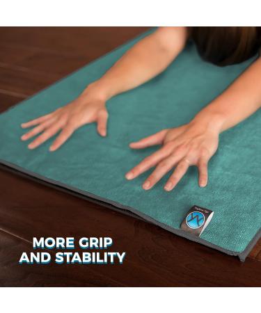 Youphoria Yoga Towel: Microfiber Non-Slip Mat Towel in Mint with Gray Stitching - Buy Online on GoSupps.com