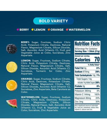 DripDrop Hydration Packets - Bold Variety Pack - Single Serve Electrolytes Powder Drink Mix - Watermelon Berry Lemon Orange - Non-GMO Gluten Free Vegan - 80 Sticks - Buy Online on GoSupps.com