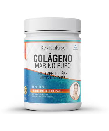Revitarise Pure hydrolyzed marine collagen powder 10 000 mg (types I and III) - For nails hair joints muscle recovery - Men and women 100% natural 300 g